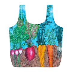 Mural Displaying Array Of Garden Vegetables Full Print Recycle Bags (l)  by Simbadda