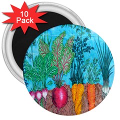 Mural Displaying Array Of Garden Vegetables 3  Magnets (10 Pack)  by Simbadda