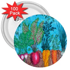 Mural Displaying Array Of Garden Vegetables 3  Buttons (100 Pack)  by Simbadda