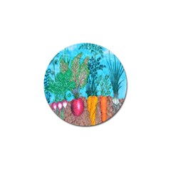 Mural Displaying Array Of Garden Vegetables Golf Ball Marker (4 Pack) by Simbadda