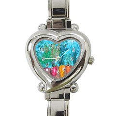 Mural Displaying Array Of Garden Vegetables Heart Italian Charm Watch by Simbadda