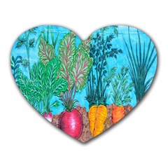 Mural Displaying Array Of Garden Vegetables Heart Mousepads by Simbadda