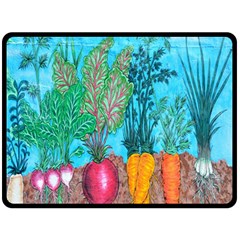 Mural Displaying Array Of Garden Vegetables Double Sided Fleece Blanket (large)  by Simbadda