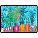 Mural Displaying Array Of Garden Vegetables Double Sided Fleece Blanket (Large)  80 x60  Blanket Front