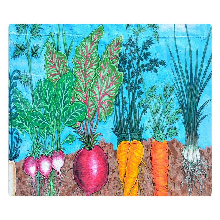 Mural Displaying Array Of Garden Vegetables Double Sided Flano Blanket (Small) 