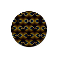 Fractal Multicolored Background Rubber Coaster (round)  by Simbadda