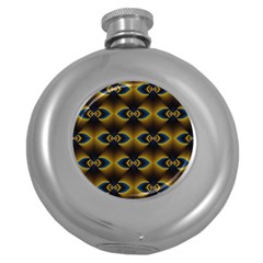 Fractal Multicolored Background Round Hip Flask (5 Oz) by Simbadda