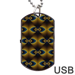 Fractal Multicolored Background Dog Tag Usb Flash (one Side) by Simbadda