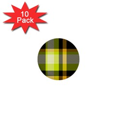 Tartan Pattern Background Fabric Design 1  Mini Buttons (10 Pack)  by Simbadda