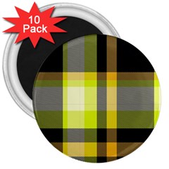 Tartan Pattern Background Fabric Design 3  Magnets (10 Pack)  by Simbadda