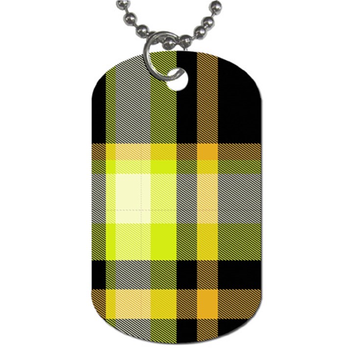 Tartan Pattern Background Fabric Design Dog Tag (One Side)