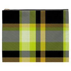 Tartan Pattern Background Fabric Design Cosmetic Bag (xxxl)  by Simbadda