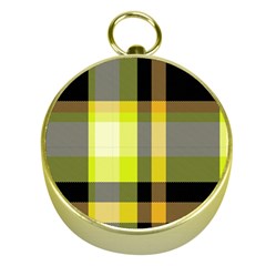 Tartan Pattern Background Fabric Design Gold Compasses by Simbadda