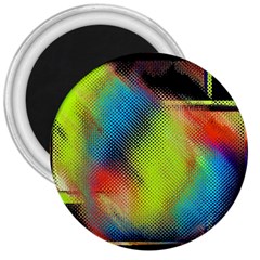 Punctulated Colorful Ground Noise Nervous Sorcery Sight Screen Pattern 3  Magnets by Simbadda