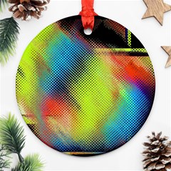 Punctulated Colorful Ground Noise Nervous Sorcery Sight Screen Pattern Ornament (round) by Simbadda