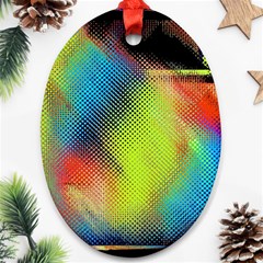 Punctulated Colorful Ground Noise Nervous Sorcery Sight Screen Pattern Ornament (oval) by Simbadda