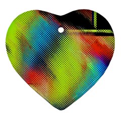 Punctulated Colorful Ground Noise Nervous Sorcery Sight Screen Pattern Ornament (heart) by Simbadda