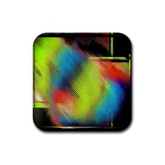 Punctulated Colorful Ground Noise Nervous Sorcery Sight Screen Pattern Rubber Coaster (square)  by Simbadda