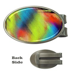 Punctulated Colorful Ground Noise Nervous Sorcery Sight Screen Pattern Money Clips (oval)  by Simbadda