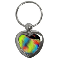 Punctulated Colorful Ground Noise Nervous Sorcery Sight Screen Pattern Key Chains (heart)  by Simbadda