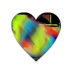 Punctulated Colorful Ground Noise Nervous Sorcery Sight Screen Pattern Heart Magnet by Simbadda