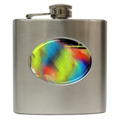 Punctulated Colorful Ground Noise Nervous Sorcery Sight Screen Pattern Hip Flask (6 Oz) by Simbadda