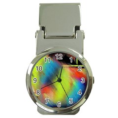 Punctulated Colorful Ground Noise Nervous Sorcery Sight Screen Pattern Money Clip Watches by Simbadda