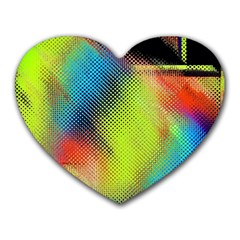 Punctulated Colorful Ground Noise Nervous Sorcery Sight Screen Pattern Heart Mousepads by Simbadda