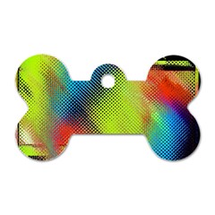 Punctulated Colorful Ground Noise Nervous Sorcery Sight Screen Pattern Dog Tag Bone (one Side) by Simbadda