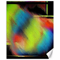 Punctulated Colorful Ground Noise Nervous Sorcery Sight Screen Pattern Canvas 11  X 14   by Simbadda