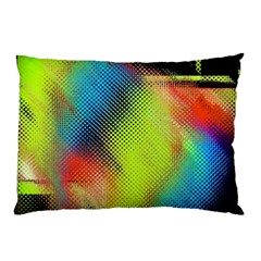 Punctulated Colorful Ground Noise Nervous Sorcery Sight Screen Pattern Pillow Case by Simbadda