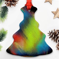 Punctulated Colorful Ground Noise Nervous Sorcery Sight Screen Pattern Christmas Tree Ornament (two Sides) by Simbadda