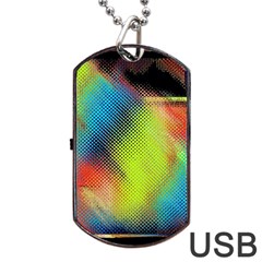 Punctulated Colorful Ground Noise Nervous Sorcery Sight Screen Pattern Dog Tag Usb Flash (two Sides) by Simbadda