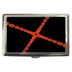 Red Fractal Cross Digital Computer Graphic Cigarette Money Cases by Simbadda