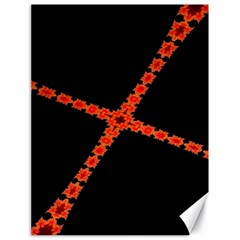 Red Fractal Cross Digital Computer Graphic Canvas 18  X 24   by Simbadda