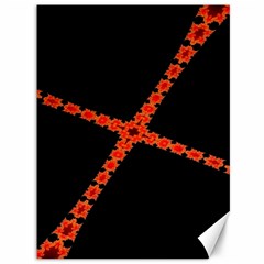 Red Fractal Cross Digital Computer Graphic Canvas 36  X 48   by Simbadda