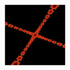 Red Fractal Cross Digital Computer Graphic Medium Glasses Cloth by Simbadda