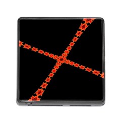 Red Fractal Cross Digital Computer Graphic Memory Card Reader (square) by Simbadda