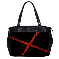 Red Fractal Cross Digital Computer Graphic Office Handbags by Simbadda