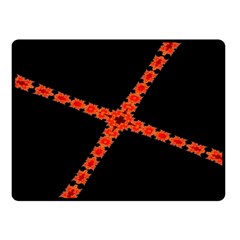 Red Fractal Cross Digital Computer Graphic Fleece Blanket (small) by Simbadda