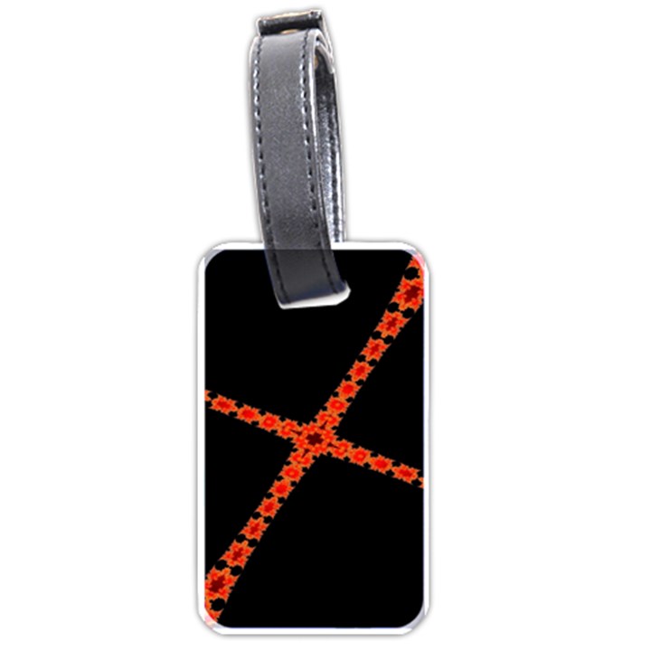 Red Fractal Cross Digital Computer Graphic Luggage Tags (One Side) 