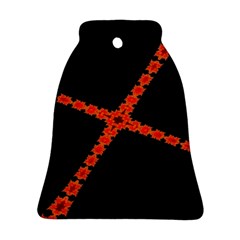 Red Fractal Cross Digital Computer Graphic Ornament (bell)