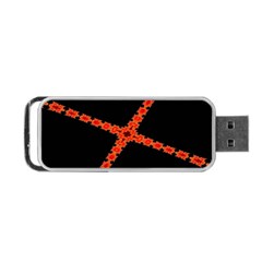 Red Fractal Cross Digital Computer Graphic Portable Usb Flash (one Side) by Simbadda