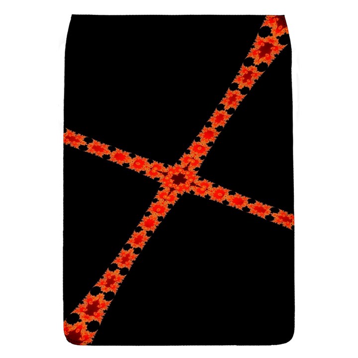 Red Fractal Cross Digital Computer Graphic Flap Covers (L) 