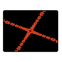 Red Fractal Cross Digital Computer Graphic Double Sided Fleece Blanket (small)  by Simbadda