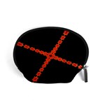 Red Fractal Cross Digital Computer Graphic Accessory Pouches (Small)  Front