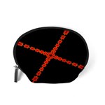 Red Fractal Cross Digital Computer Graphic Accessory Pouches (Small)  Back