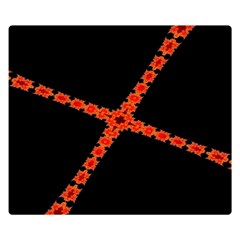 Red Fractal Cross Digital Computer Graphic Double Sided Flano Blanket (small)  by Simbadda