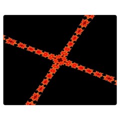 Red Fractal Cross Digital Computer Graphic Double Sided Flano Blanket (medium)  by Simbadda