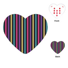 Stripes Colorful Multi Colored Bright Stripes Wallpaper Background Pattern Playing Cards (heart)  by Simbadda